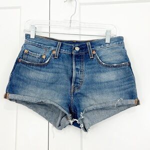 Levi's Size 27 Blue 501 Denim Cutoff Button Fly Jean Shorts